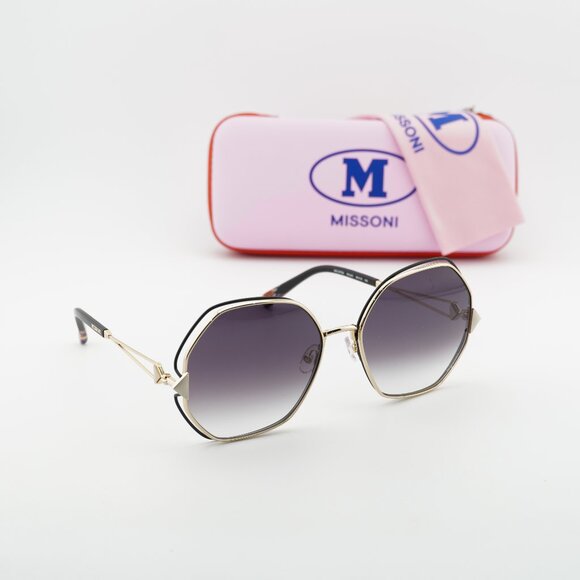 Missoni MIS 0075/S 0RHL 9O Geometric Sunglasses - Gold/Black/Grey main image 11